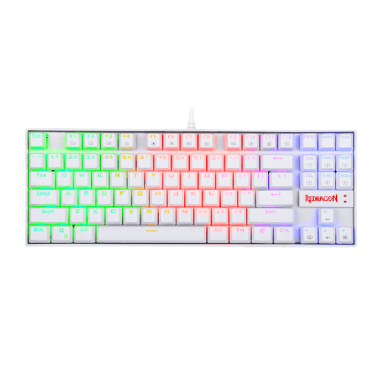 Redragon K552 KUMARA Rainbow Mechanical Gaming Keyboard Cherry MX BLUE Switch - White