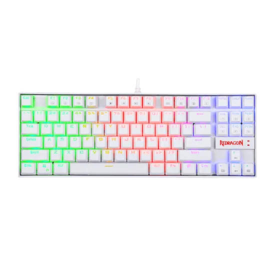 Redragon K552 KUMARA Rainbow Mechanical Gaming Keyboard Cherry MX BLUE Switch - White