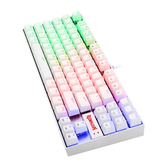 Redragon K552 KUMARA Rainbow Mechanical Gaming Keyboard Cherry MX BLUE Switch - White