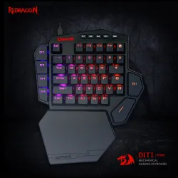 Redragon K585 DITI One-Handed 42 Keys RGB Wired Gaming Keyboard Mechanical Blue Switch English Black