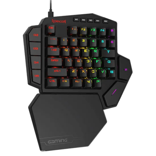 Redragon K585 DITI One-Handed 42 Keys RGB Wired Gaming Keyboard Mechanical Blue Switch English Black