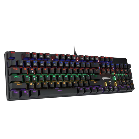 Redragon K608 Valheim Rainbow Gaming Keyboard Mechanical BLUE Switch English & Arabic Black