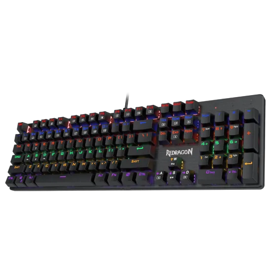 Redragon K608 Valheim Rainbow Gaming Keyboard Mechanical BLUE Switch English & Arabic Black