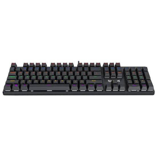 Redragon K608 Valheim Rainbow Gaming Keyboard Mechanical BLUE Switch English & Arabic Black