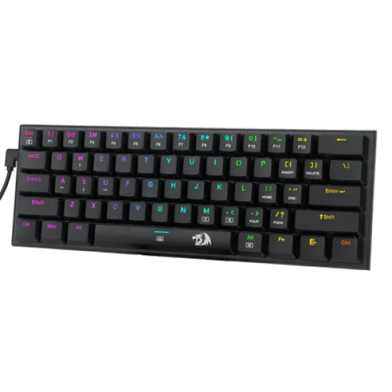 Redragon K614 Anivia 60% RGB Wired Gaming Keyboard Mechanical Red Switch Arabic English Black