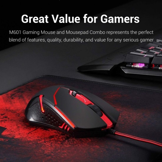 Redragon M601-BA Gaming Mouse and Mouse Pad Combo