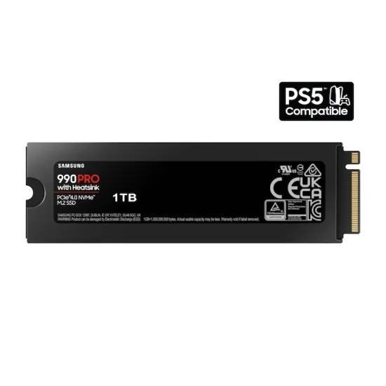 Samsung 990 Pro 1TB With Heatsink PCIe 4.0 Nvme M.2 SSD