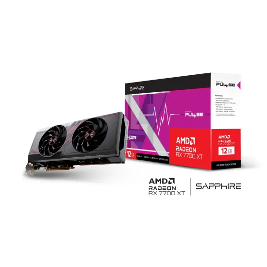 Sapphire PULSE Radeon RX 7700 XT 12GB GDDR6 Graphics Card Black