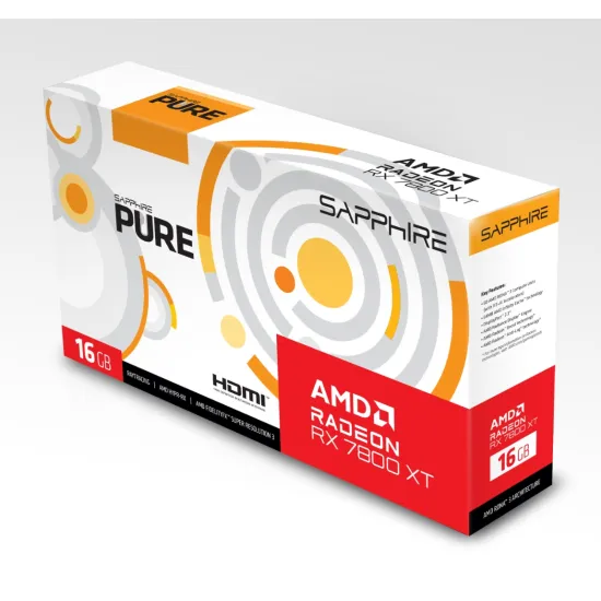 Sapphire PURE Radeon RX 7800 XT 16GB GDDR6 OC Graphics Card White