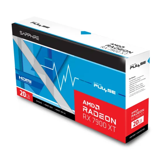 Sapphire PULSE Radeon RX 7900 XT 20GB GDDR6 OC Graphics Card Black