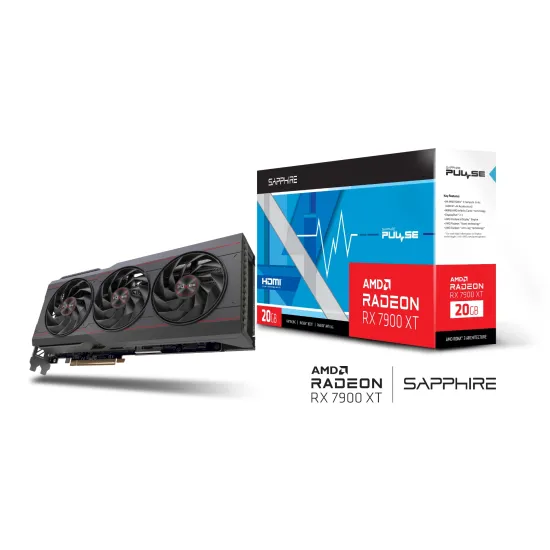 Sapphire PULSE Radeon RX 7900 XT 20GB GDDR6 OC Graphics Card Black