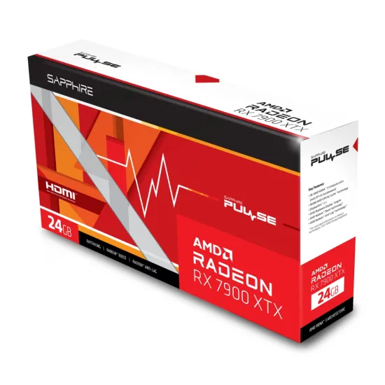 Sapphire PULSE Radeon RX 7900 XTX 24GB GDDR6 OC Graphics Card Black