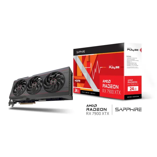 Sapphire PULSE Radeon RX 7900 XTX 24GB GDDR6 OC Graphics Card Black