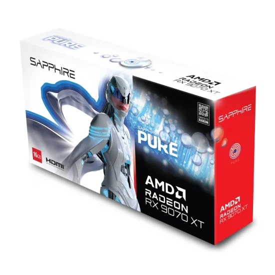 Sapphire Pure RX 9070 XT Gaming OC 16GB GDDR6 Graphics Card White