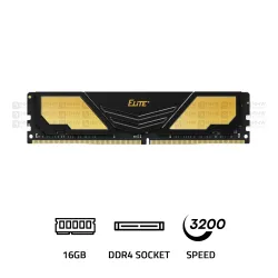 TeamGroup Elite Plus 16GB 3200MHZ CL 22 DDR4 Black RAM