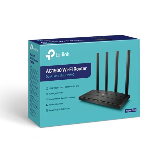 TP-Link Archer C80 | AC1900 Wireless MU-MIMO Wi-Fi Router