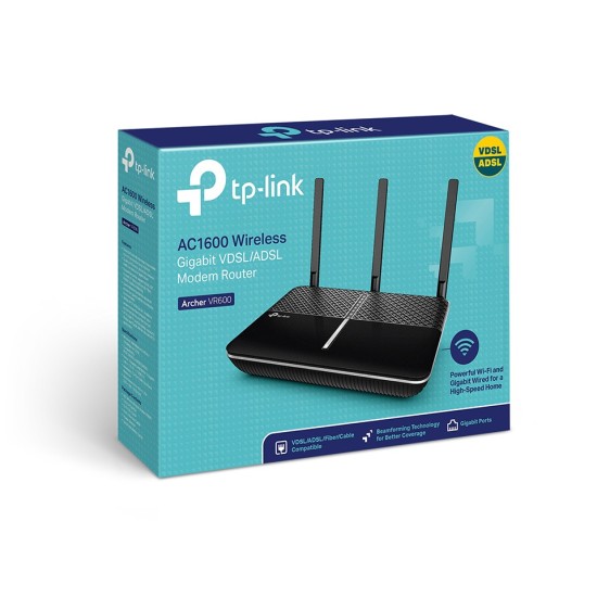 TP-Link Archer VR600 | AC1600 Wireless Gigabit VDSL/ADSL Modem Router