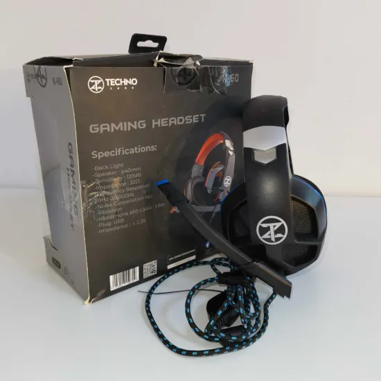 TechnoZone K60 USB Gaming Headset Black (Open Box)