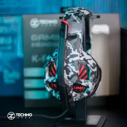 TechnoZone K60 USB Wired Gaming Headset Camouflage Army