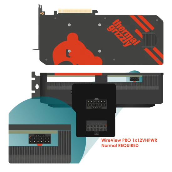 Thermal Grizzly WireView Pro GPU 1x12VHPWR Normal advanced and monitoring for Graphics Cards