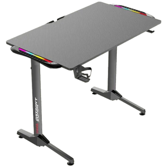 Twisted Minds T Shaped Gaming Desk Carbon Fiber Texture Black