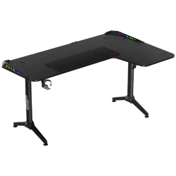 Twisted Minds WARRIOR L Shaped Gaming Desk RGB Right Black