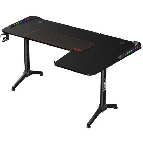 Twisted Minds WARRIOR L Shaped Gaming Desk RGB Right Black