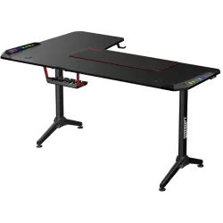 Twisted Minds WARRIOR L Shaped Gaming Desk RGB Right Black