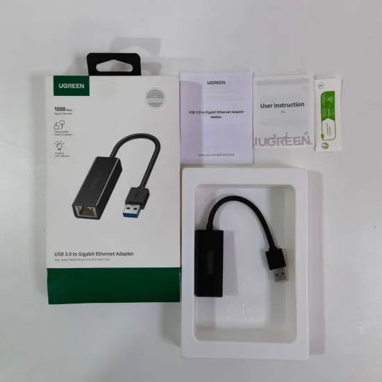 UGREEN USB 3.0 to RJ45 Gigabit Ethernet Adapter (Black) - 20256 (Open Box)