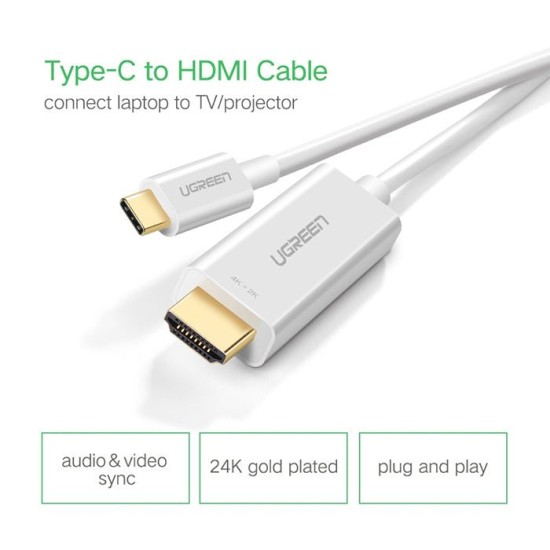 UGREEN USB Type C to HDMI Cable Male to Male ABS Case 1.5m -30841