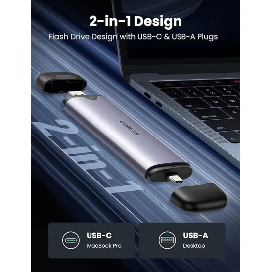 UGREEN USB-C+USB-A M.2 M-Key Hard Drive Enclosure 10G 70532