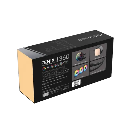 XIGMATEK Fenix II 360 ARGB AIO CPU Liquid Cooler Black