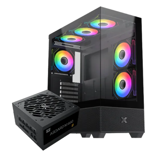 Xigmatek Alphard Mid Tower Case 3 Fan ARGB Black + Asgard 850W 80+ Bronze Power Supply