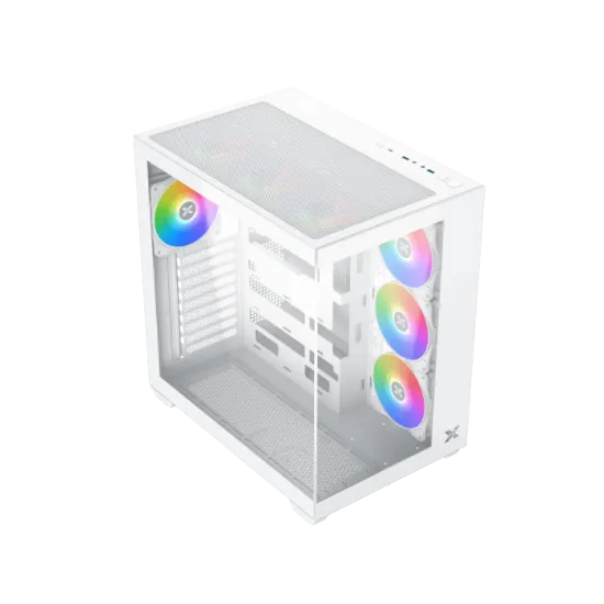 Xigmatek Aqua V Air Arctic Mid Tower Case 7 Fan ARGB White