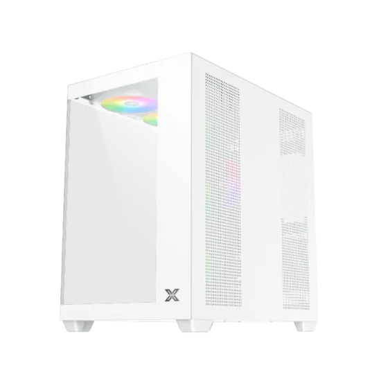 Xigmatek Aqua V Air Arctic Mid Tower Case 7 Fan ARGB White
