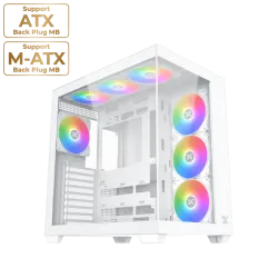 Xigmatek Aqua V Air Arctic Mid Tower Case 7 Fan ARGB White