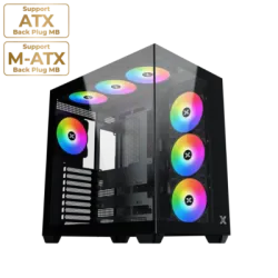 Xigmatek Aqua V Air Mid Tower Case 7 Fan ARGB Black