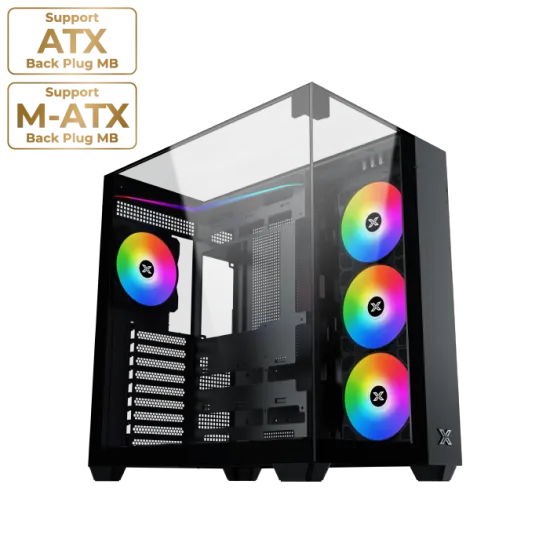 Xigmatek Aqua V Mid Tower Case 7 Fan ARGB Black