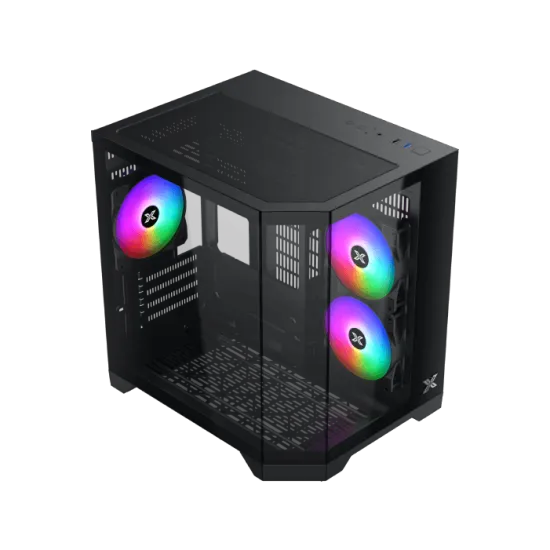 Xigmatek Cubi M Nano 3 Fan Rainbow RGB Micro Tower Case + BitFenix BPA600 600W 80+ Non Modular Power Supply
