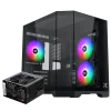 Xigmatek Cubi M Nano 3 Fan Rainbow RGB Micro Tower Case + BitFenix BPA600 600W 80+ Non Modular Power Supply