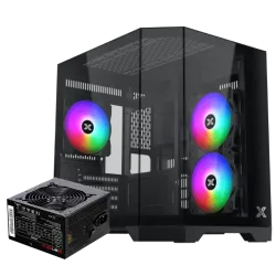 Xigmatek Cubi M Nano 3 Fan Rainbow RGB Micro Tower Case + BitFenix BPA600 600W 80+ Non Modular Power Supply