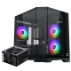 Xigmatek Cubi M Nano 3 Fan Rainbow RGB Micro Tower Case + BitFenix BPA600 600W 80+ Non Modular Power Supply