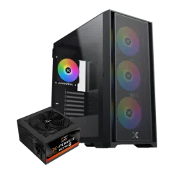 XIGMATEK MASTER X II Mid Tower Case 4 Fan ARGB Black + X-Power 600W 80+ White Power Supply