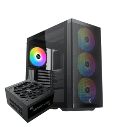 XIGMATEK Osiris Mid Tower Case 4 Fan 140mm ARGB Black + Asgard 750W 80+ Bronze Power Supply