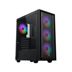 XIGMATEK Sky II FRGB Mid Tower Case 4 Fan RGB Black + X-POWER 600W 80+ White Power Supply