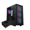 XIGMATEK Sky II FRGB Mid Tower Case 4 Fan RGB Black + X-POWER 600W 80+ White Power Supply
