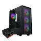 XIGMATEK Sky II FRGB Mid Tower Case 4 Fan ARGB Black + X-POWER 600W 80+ White Power Supply