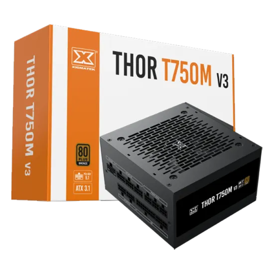 Xigmatek Thor T750M V3 750W 80+ Bronze ATX 3.1 PCI E 5.1 Full Modular Power Supply