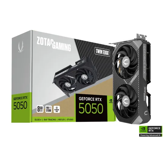 ZOTAC GAMING GeForce RTX 5050 Twin Edge 8GB GDDR6 Graphics Card Black