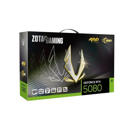 ZOTAC Gaming GeForce RTX 5080 AMP Extreme INFINITY 16GB GDDR7 Graphics Card Black